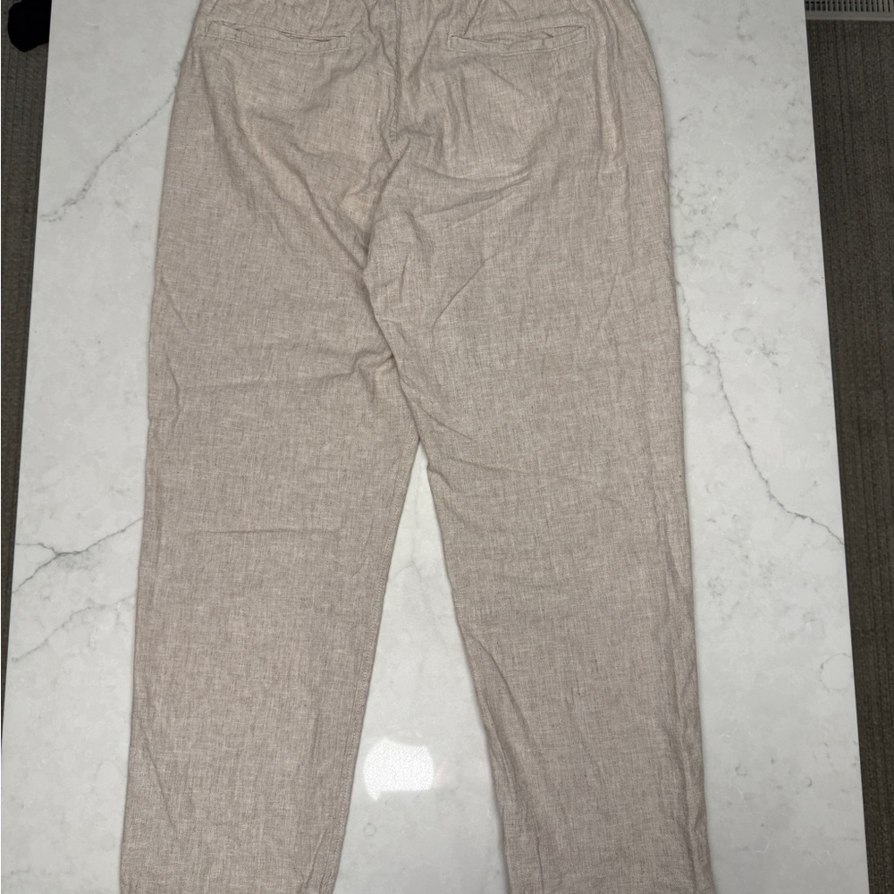 Abercrombie & Fitch Linen Blend Relaxed Pants Beige Cream - Men’s Size M Medium - Picture 13 of 15